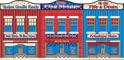 The Hi-Rez graphics for these storefronts are provided further down in the article.  Click to see a pdf of all three buildings in a smaller scale than the built-up version.