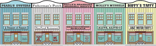 Each of these seaside storefront graphics is available below for your use. Click for a bigger illustration.